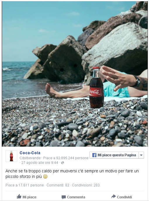 Content Marketing. cocacola e il caldo